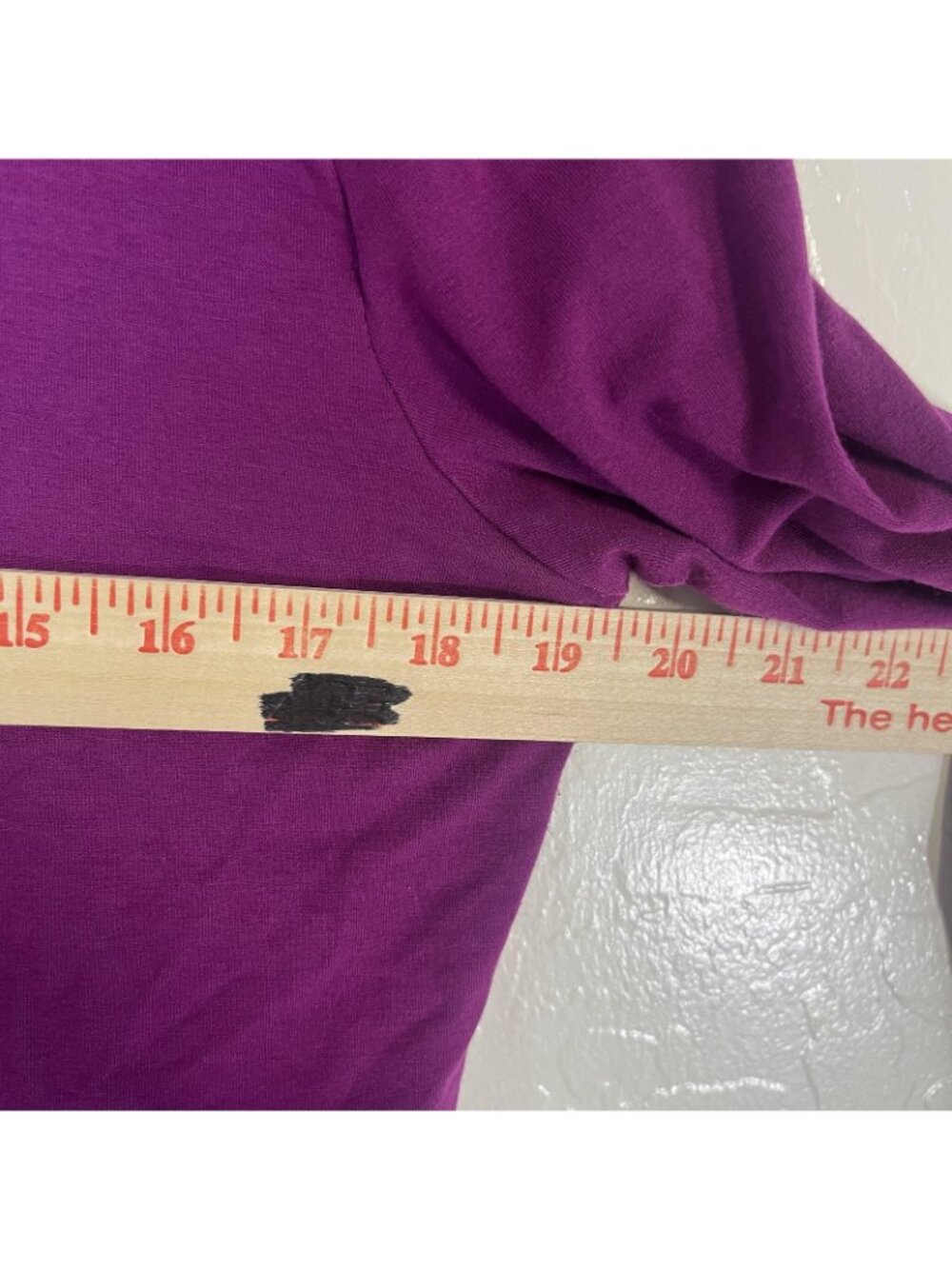Eileen Fisher Shirt Womens Large Purple Solid Scoop Neck Long Sleeve Jersey Top - Picture 6 of 7